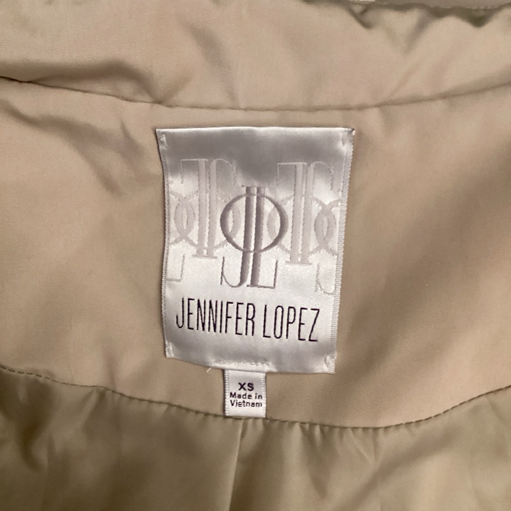Jennifer Lopez Women Beige Double Breasted‎ Puff Sleeve Trench Coat XS - Picture 6 of 6
